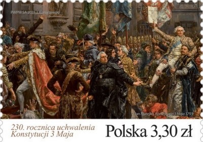 230 rocznica uchwalenia konstytucji 3 maja znaczek